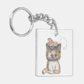 Kat- en muisontwerp op een Sleutelhanger (Voorkant Links)