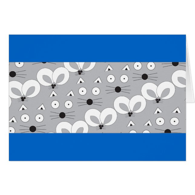 Kat- en muispatroon grijs (Voorkant Horizontaal)