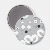 Kat- en muispatroon grijs magneet (Voorkant / Achterkant)