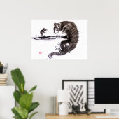Kat- en muissomschilderij poster (Thuiskantoor)
