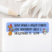 Kat en Owl KNS Kerstmis Etiket (Insitu)