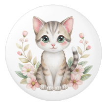  Kat en pastelbloemen