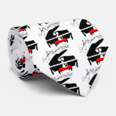 Kat en piano stropdas (Opgerold)