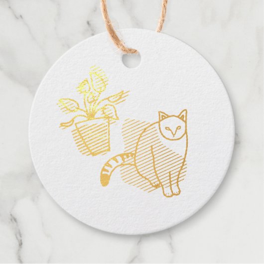 Kat en plant bedankjes labels (Voorkant)