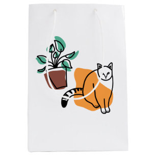 Kat en plant medium cadeauzakje