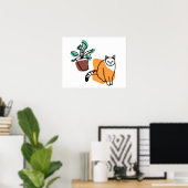 Kat en plant poster (Thuiskantoor)