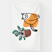 Kat en plant spandoek (Verticaal)