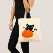 Kat en pompoen Canvas tas (Voorkant (product))