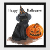 Kat- en pompoenvensterkoeling raamsticker (Vel)