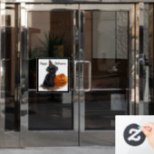 Kat- en pompoenvensterkoeling raamsticker (Kantoordeur)