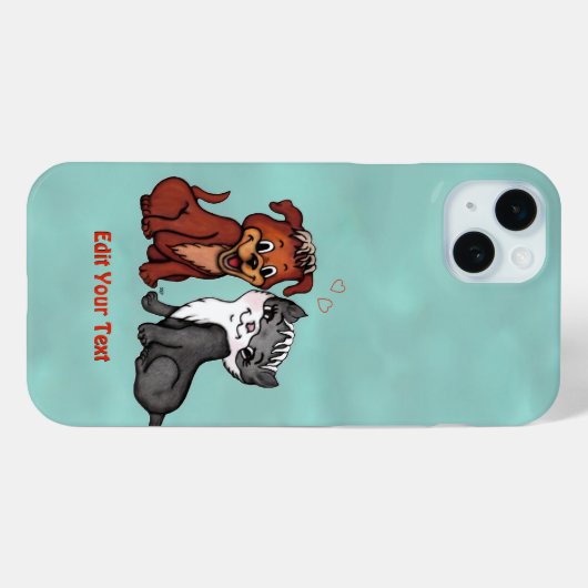 Kat en pop, Jouw tekst bewerken Case-Mate iPhone Case (Achterkant (horizontaal))
