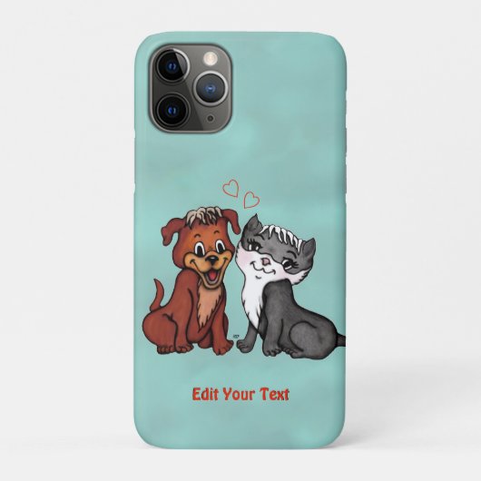Kat en pop, Jouw tekst bewerken Case-Mate iPhone Case (Achterkant)