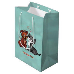 Kat en pop, Jouw tekst bewerken Medium Cadeauzakje