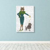 Kat en porselein canvas afdruk (Insitu (Houten vloer))