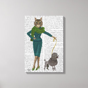 Kat en porselein canvas afdruk