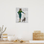 Kat en porselein poster (Keuken)