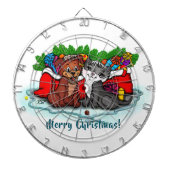 Kat en puppy, Happy XMas Dartbord (Voorkant)