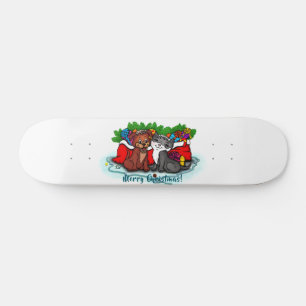Kat en puppy, Happy XMas Skateboard