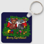 Kat en puppy, Happy XMas Sleutelhanger (Achterkant)
