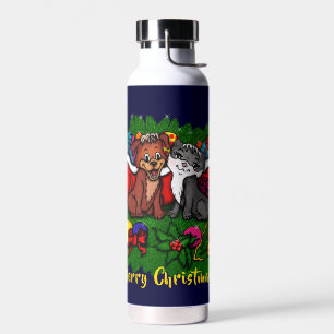 Kat en puppy, Happy XMas Waterfles