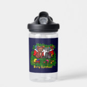 Kat en puppy, Happy XMas Waterfles (Voorkant)