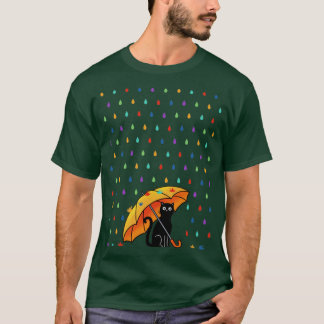 Kat en regen t-shirt