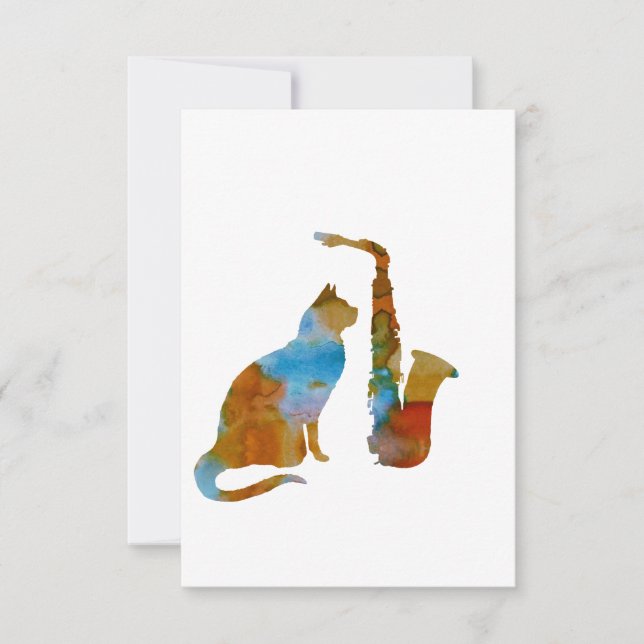 Kat en saxofon (Voorkant)