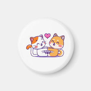 Kat en Shiba Inu Magneet