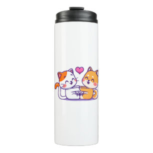 Kat en Shiba Inu Thermosbeker