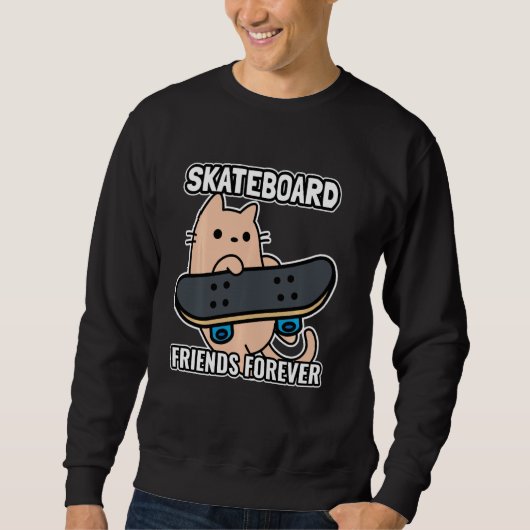 Kat- en skateboarvrienden Forever SK8 Trui (Voorkant)