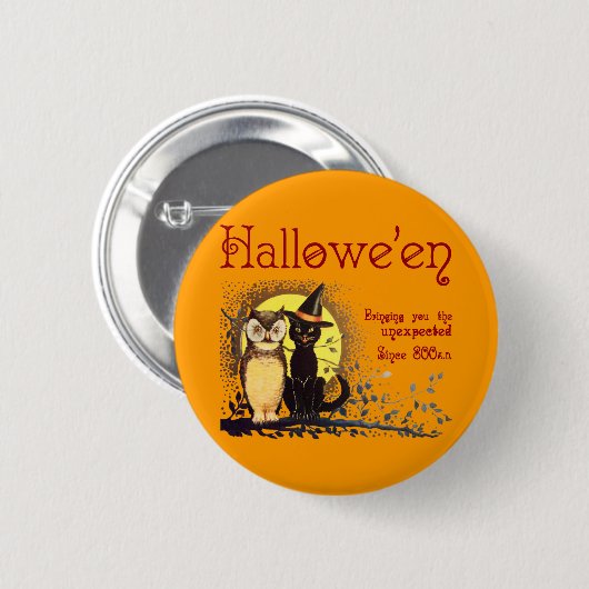 kat en uil Button (Voorkant /achterkant)