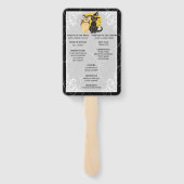 Kat en Uil Halloween Trouwprogramma Handwaaier (Achterkant)