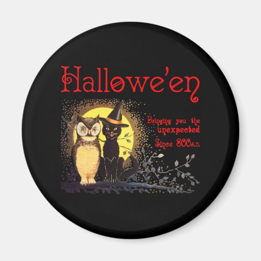 Kat en Uil Magnet Magneet (Voorkant)