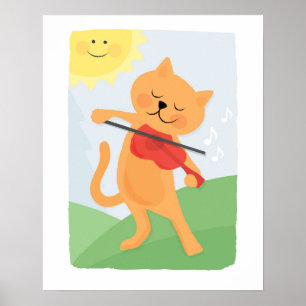 Kat en Viool Poster