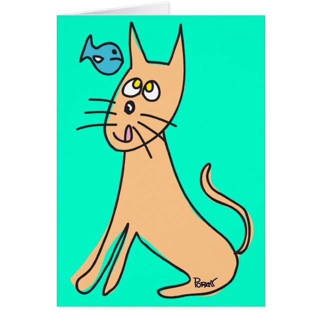 Kat- en visblanco kaart (Voorkant)