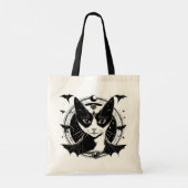 Kat en vleermuizen I Tote Bag (Achterkant)