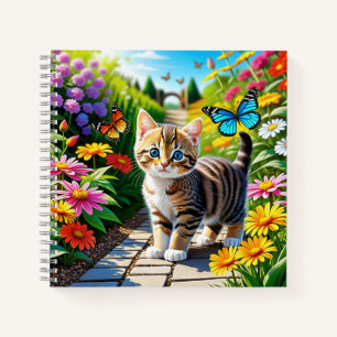 Kat en vlinders notitieboek