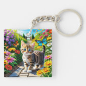 Kat en vlinders sleutelhanger (Achterkant)