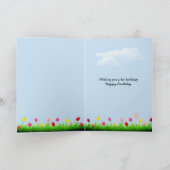 Kat- en vogelgele Tulpen op een tafelkaart Kaart (Binnen)