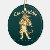 Kat en vuil keramisch ornament (Links)