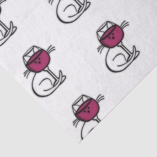 Kat- en wijnglas tissuepapier (Detail)