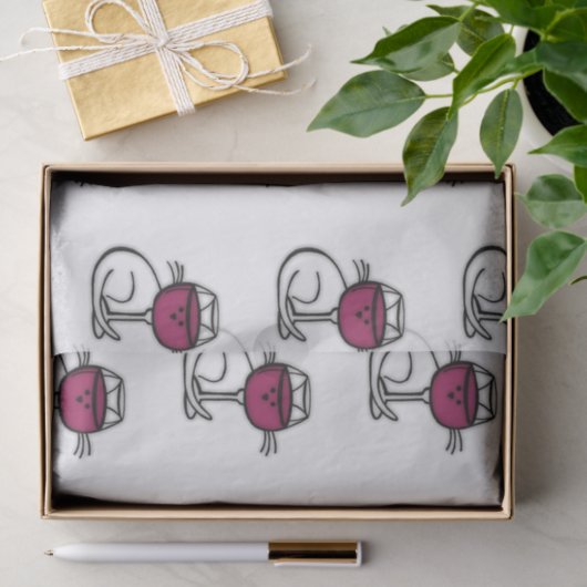 Kat- en wijnglas tissuepapier (Geschenk)