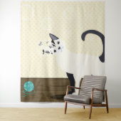 Kat en zeepbellen wandkleed (In situ)