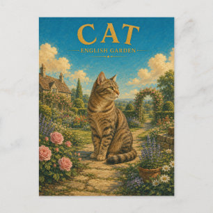 Kat Engelse Tuin Aquarel GeoSaga Briefkaart