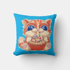 Kat Eten Pizza kleur Kussen