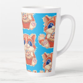 Kat Eten Pizza kleur Latte Mok