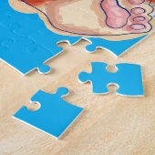 Kat Eten Pizza kleur Legpuzzel (Zijkant)