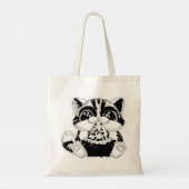 Kat Eten Pizza kleur Tote Bag (Achterkant)