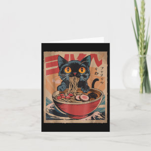 Kat Eten Ramen Japans Graphic T - shirts Kawaii Ca Kaart