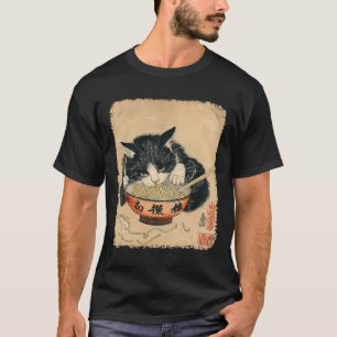 kat eten Ramen Noedels Gothic Otaku Japa T-shirt